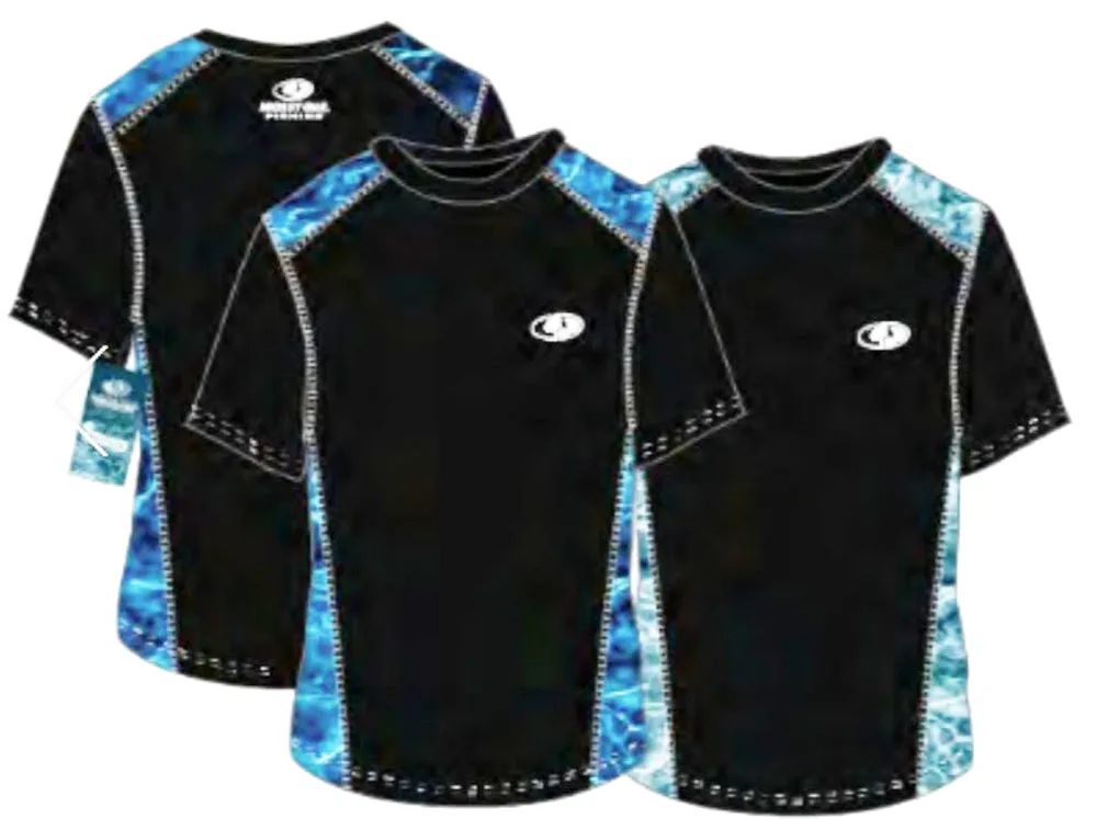Swimwear Men's Surf & Board Shirt Flag, Side Stripe-Water Print, Performance, UPF 50 