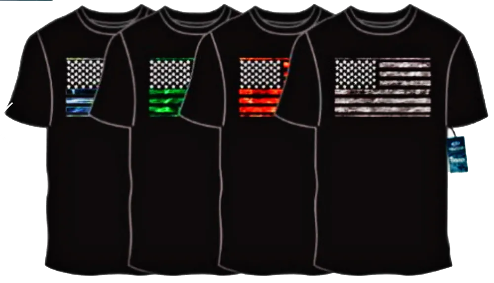 Swimwear Mens Surf Shirt US Flag Print, Performance, UPF 50 