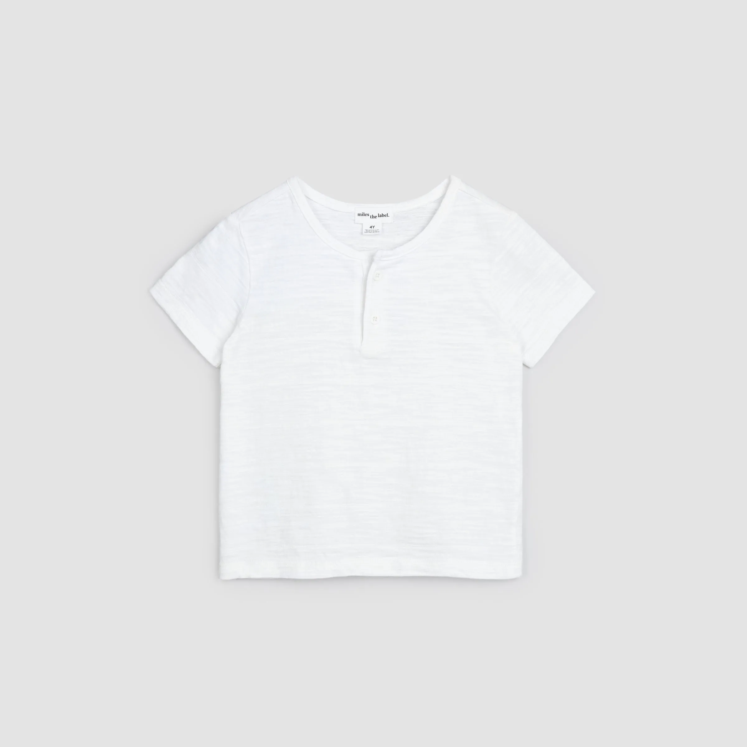 T-shirt à col henley blanc en jersey texturé