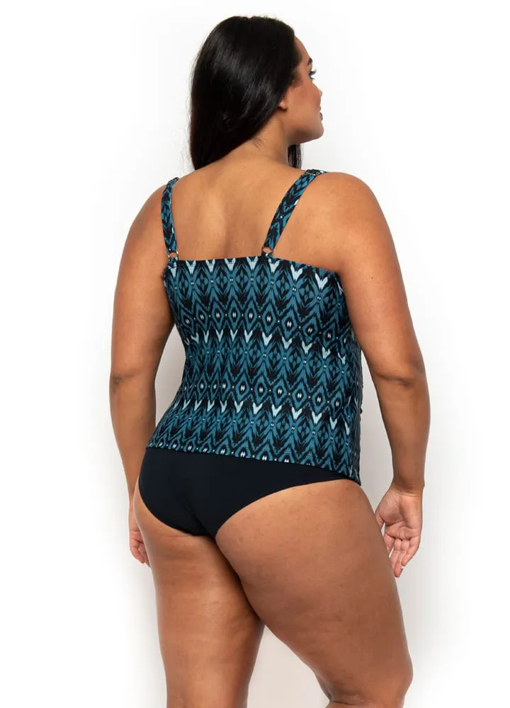 Tahitian Tiled Plus Size Tankini Top