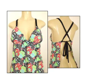 Tankini Tops Tie Apron Crossover Back