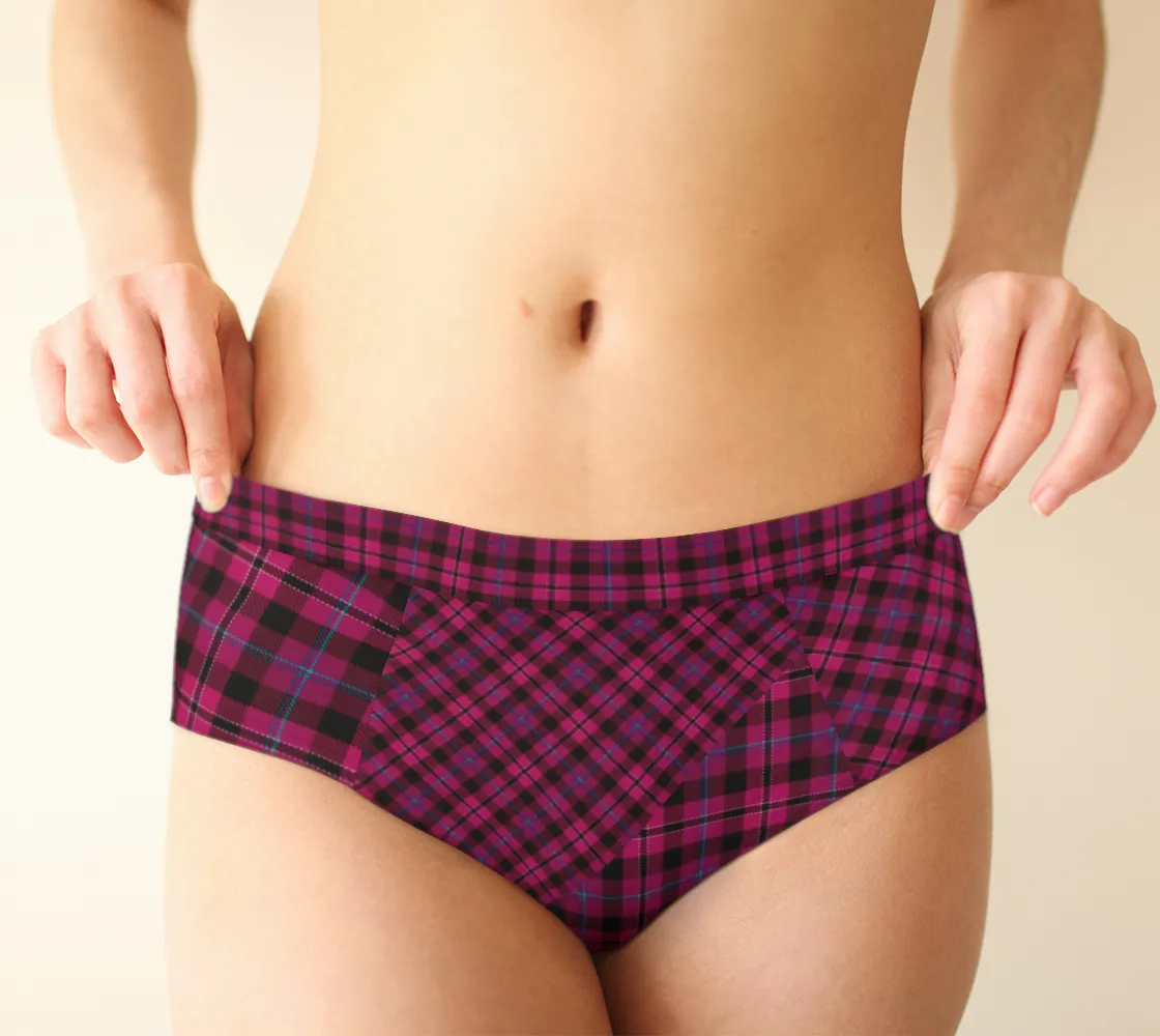 Tartan with a Twist, Pink - Women's Cheeky Briefs