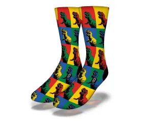 TECHNICOLOR T-REX Fun Dinosaur Socks