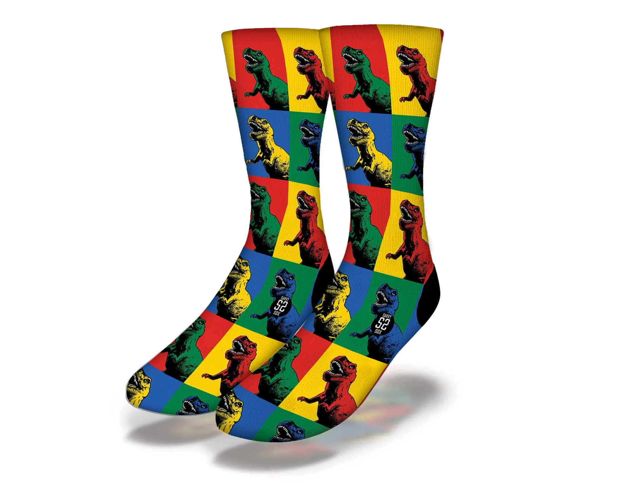 TECHNICOLOR T-REX Fun Dinosaur Socks