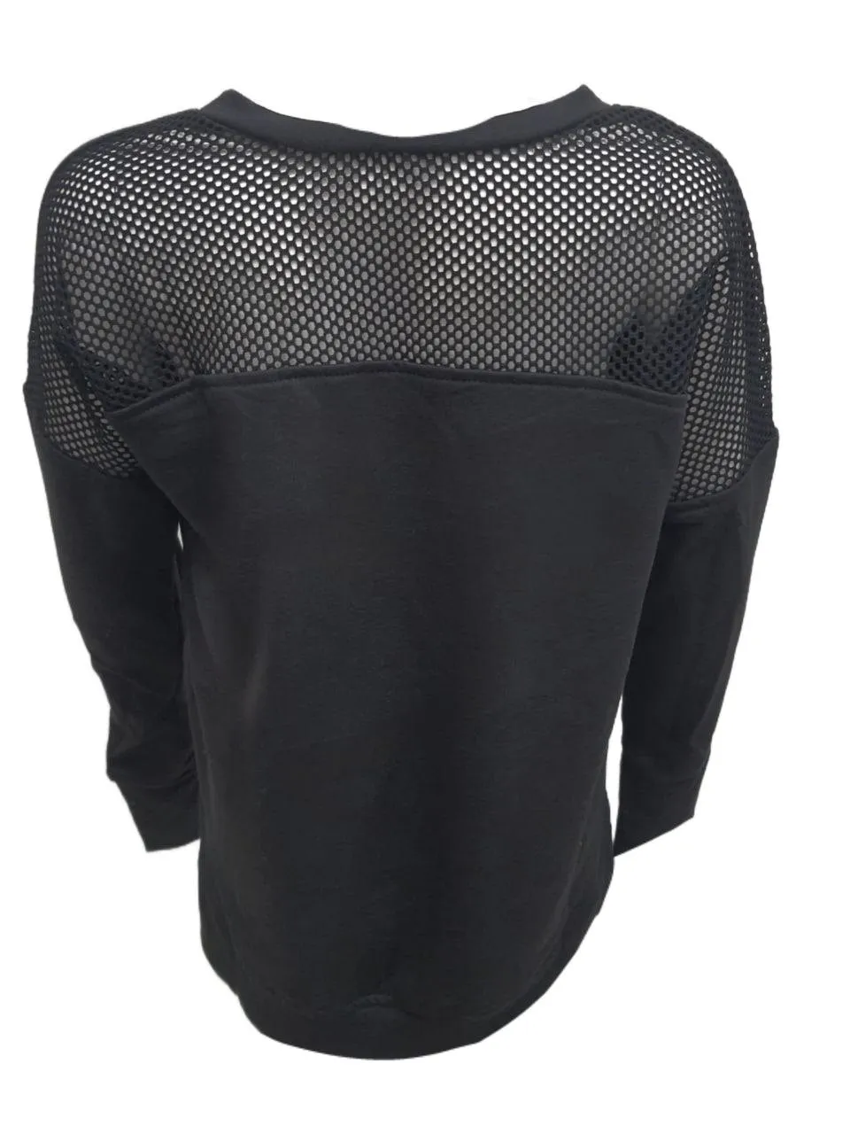 TEREZ Girl's Black Fishnet Insert Sweatshirt #12428234 NWT