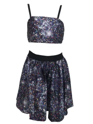 TEREZ Girl's Blue Night Sparkle Bra Top #39501941 NWT