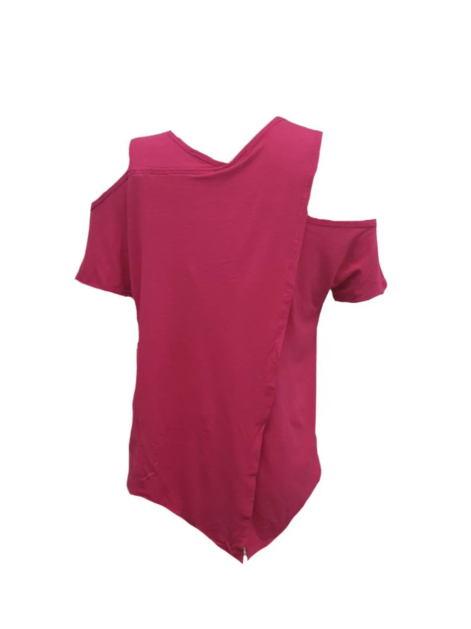 TEREZ Girl's Pink Cold Shoulder Shirt #1252550 Small NWT