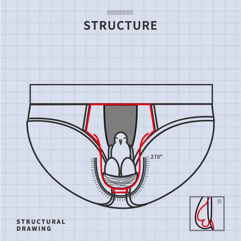 The 2nd Superior Ice Silk  Soft Dual Pouch Brief - Bird Nest Series