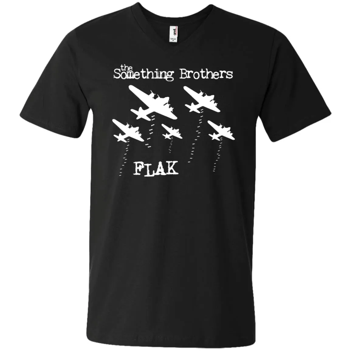 The Something Brothers FLAK Bombers Men's Printed V-Neck T-Shirt - No Background Color
