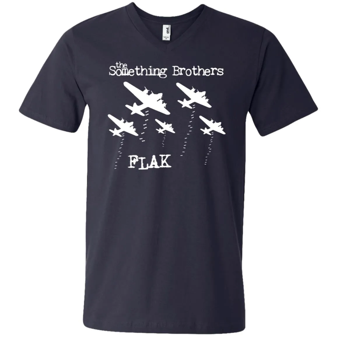 The Something Brothers FLAK Bombers Men's Printed V-Neck T-Shirt - No Background Color