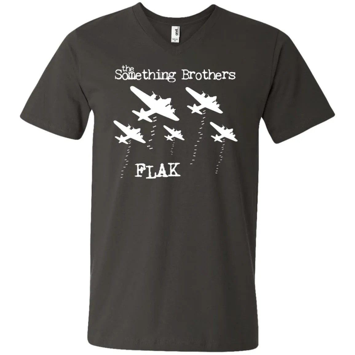 The Something Brothers FLAK Bombers Men's Printed V-Neck T-Shirt - No Background Color