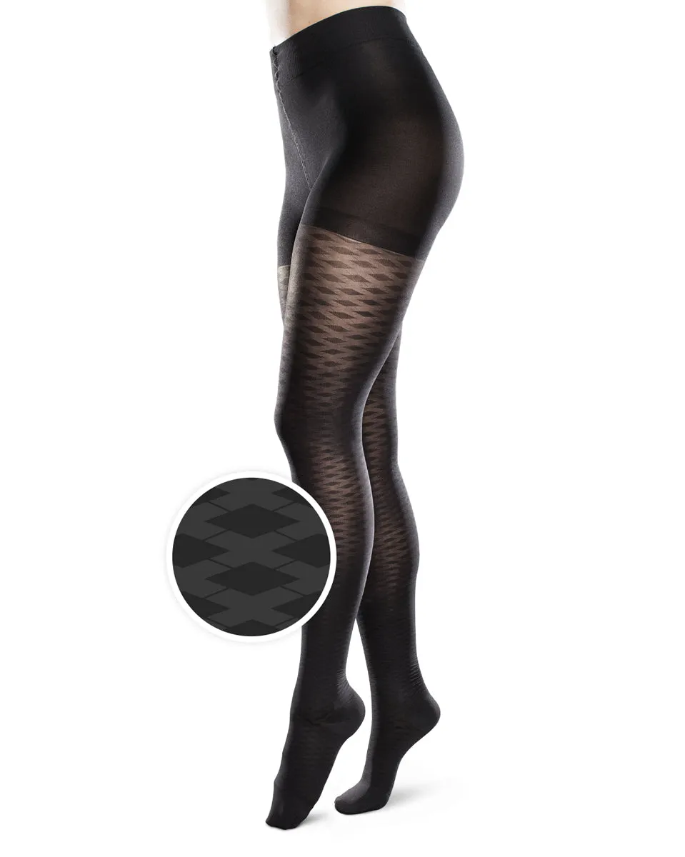 Therafirm Sheer Ease PATTERNED Women's Closed Toe Pantyhose 20-30mmHg - Clearance