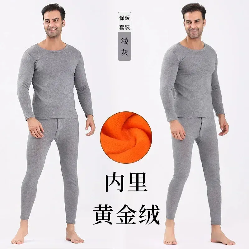 Thermal Underwear Sets Men Winter Long Johns Women Plus Velvet Thickening Inner Wear Fleece Keep Warm Lingerie Plus Size L-4XL
