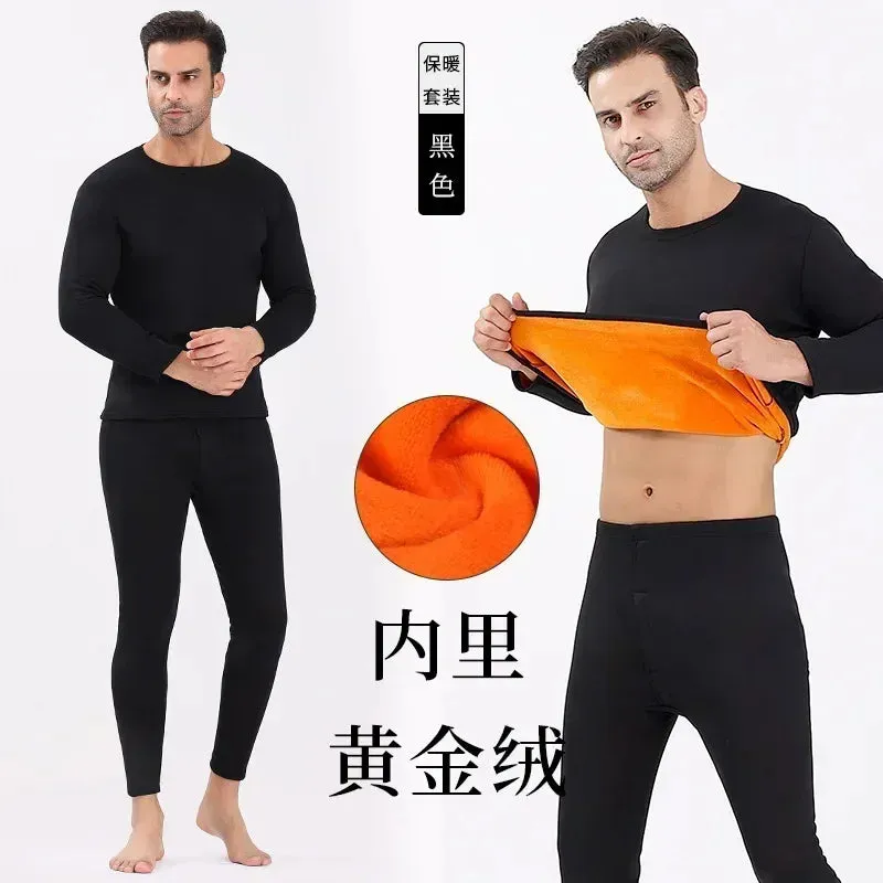 Thermal Underwear Sets Men Winter Long Johns Women Plus Velvet Thickening Inner Wear Fleece Keep Warm Lingerie Plus Size L-4XL