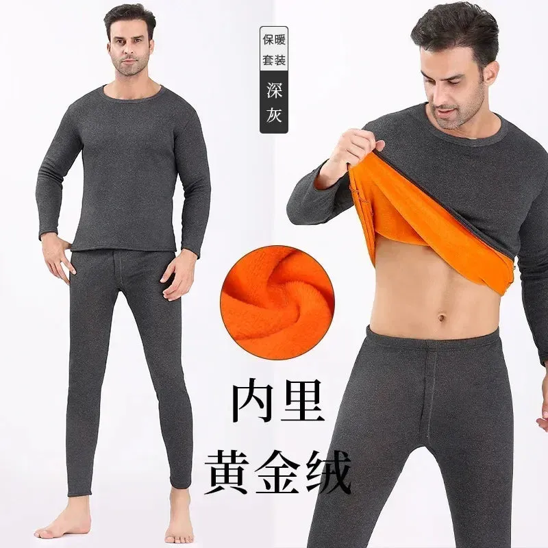 Thermal Underwear Sets Men Winter Long Johns Women Plus Velvet Thickening Inner Wear Fleece Keep Warm Lingerie Plus Size L-4XL