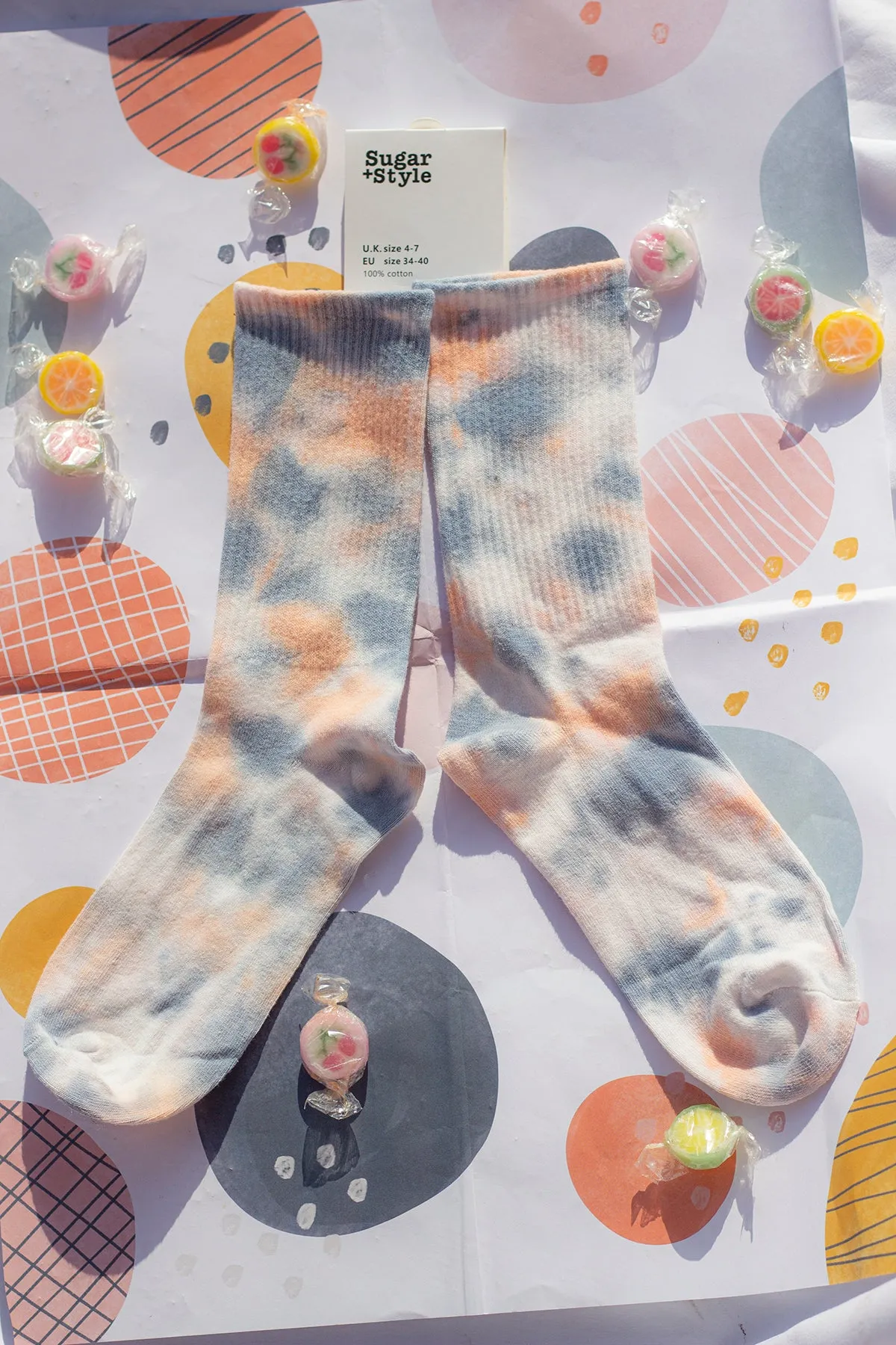 Tie Dye Ribbed Socks
