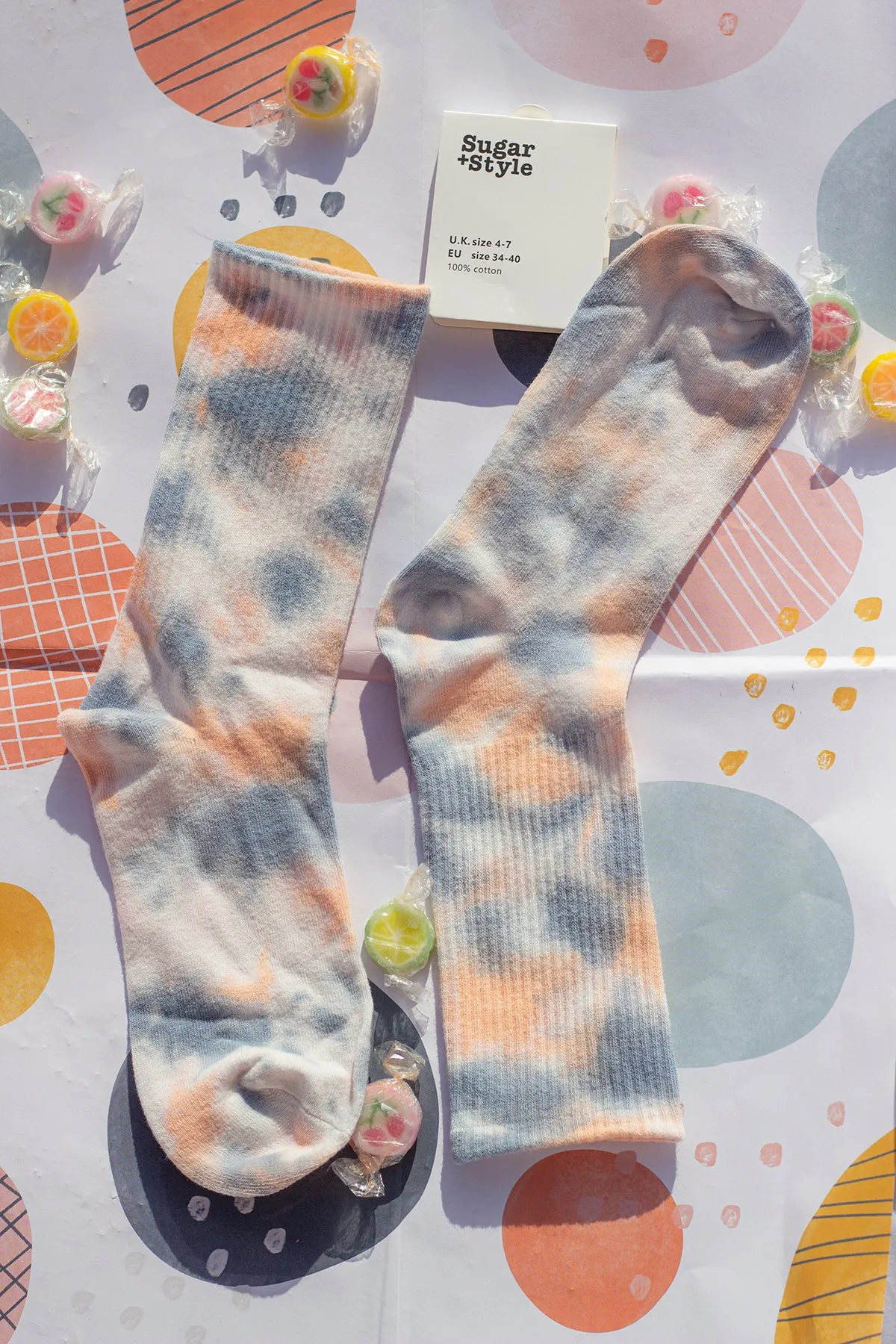 Tie Dye Ribbed Socks