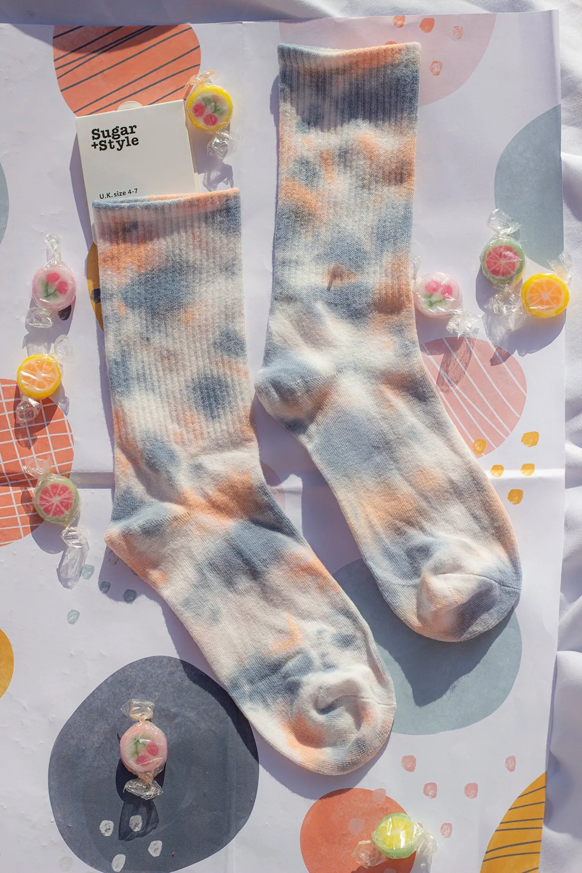 Tie Dye Ribbed Socks