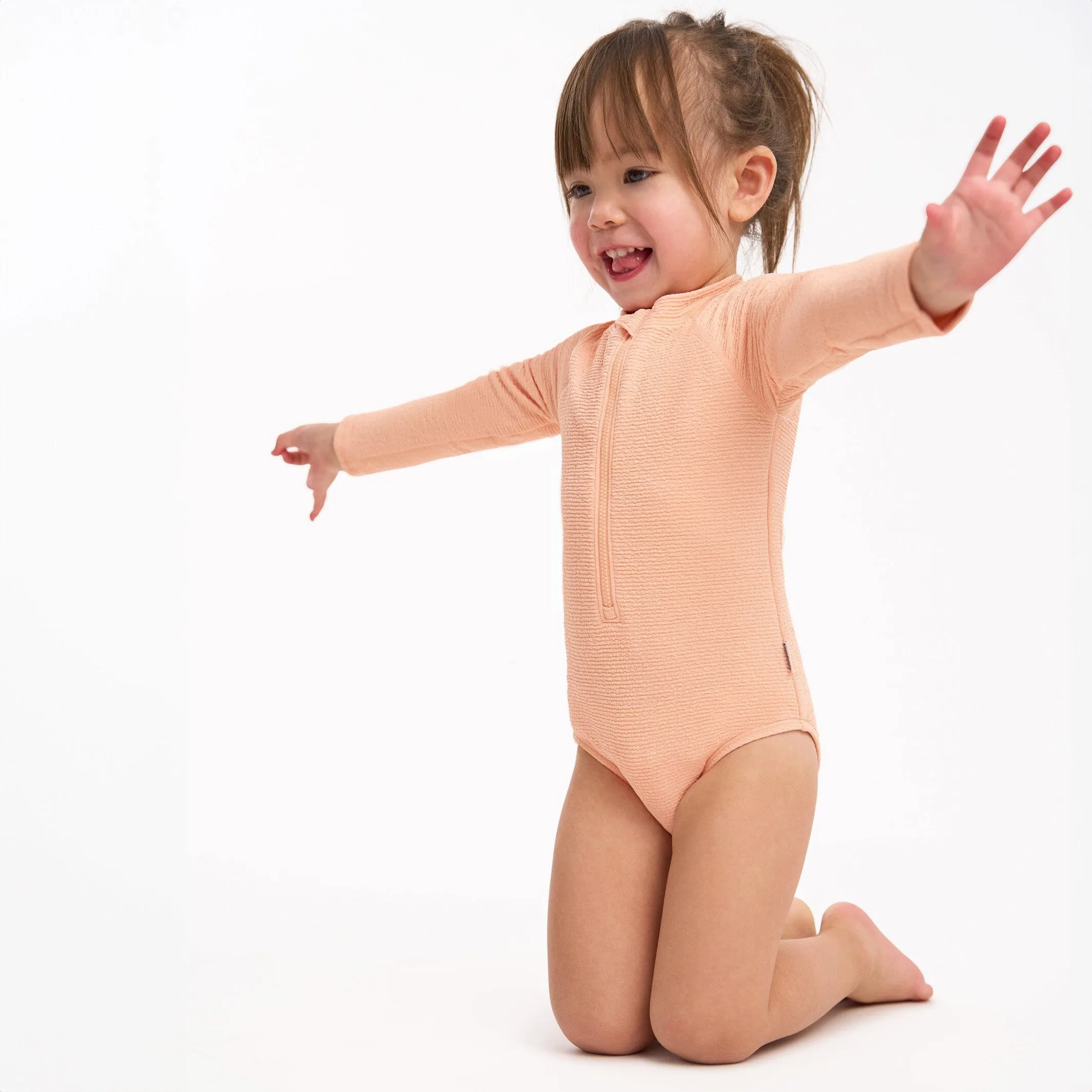 Toddler Girls UPF 50  Peach Rash Guard