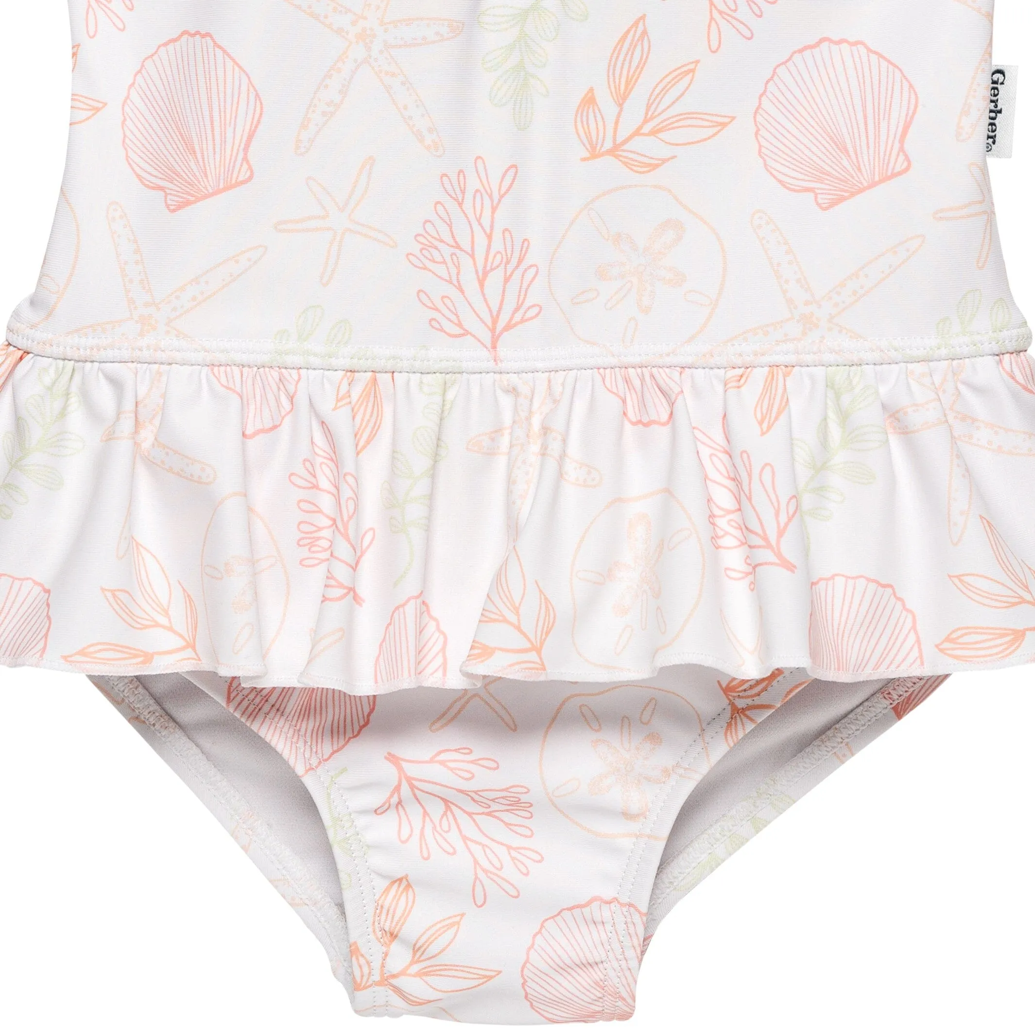 Toddler Girls UPF 50  Seashells Rash Guard