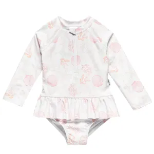 Toddler Girls UPF 50  Seashells Rash Guard
