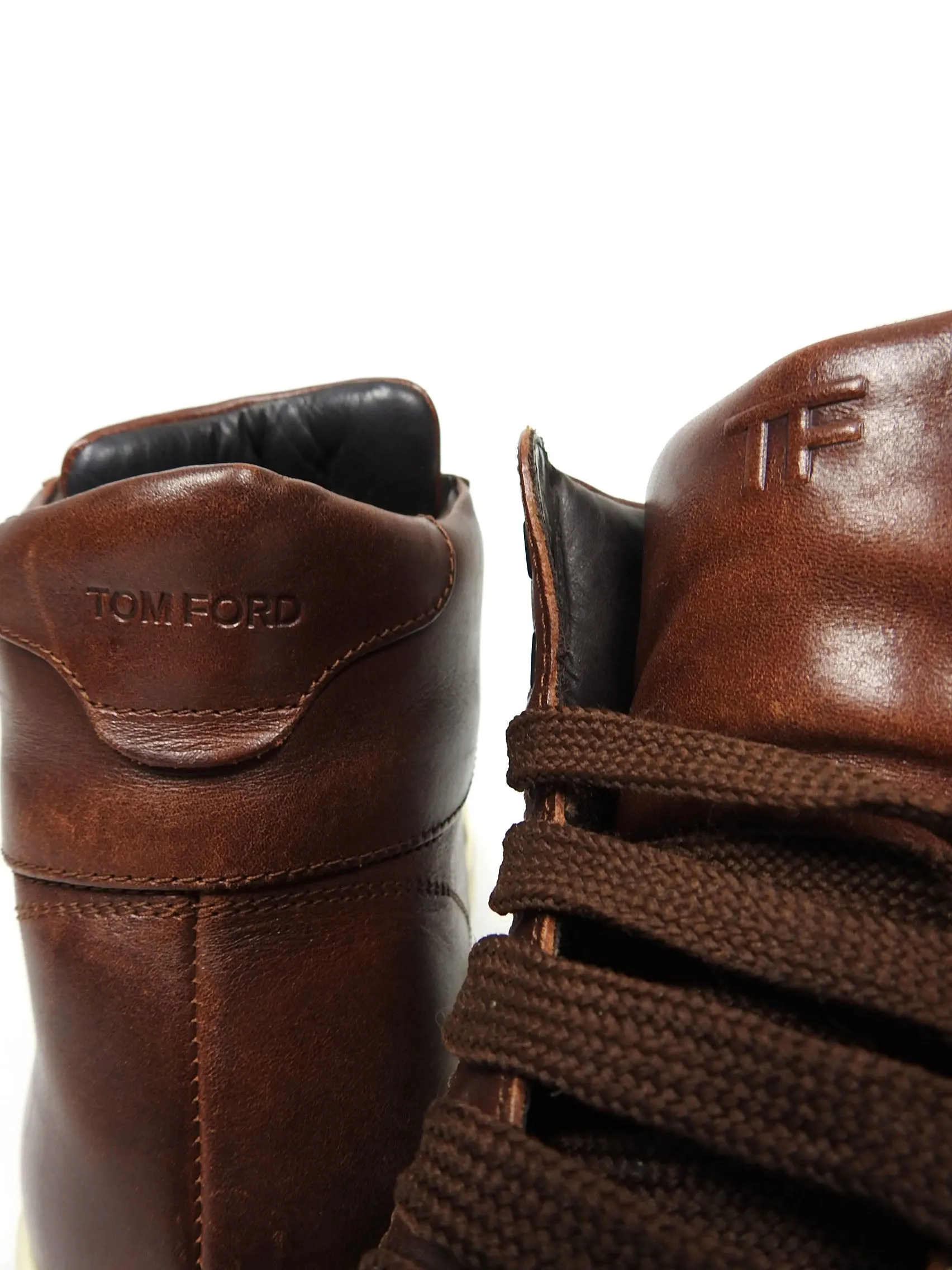 Tom Ford Leather High Top Sneakers Size 9