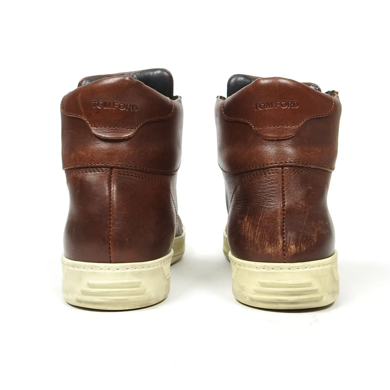 Tom Ford Leather High Top Sneakers Size 9