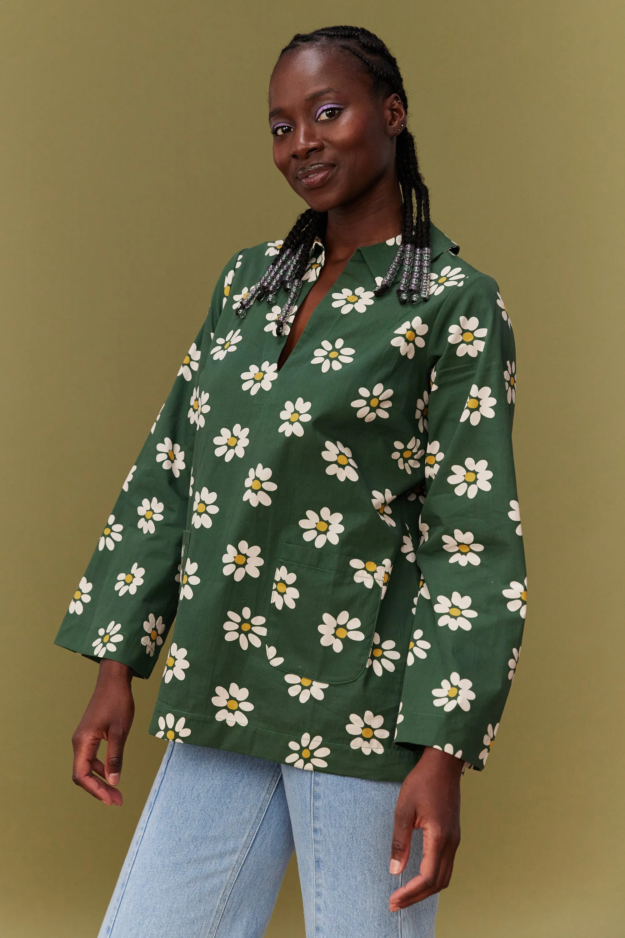 TOP LIBERTE GREEN DAISY