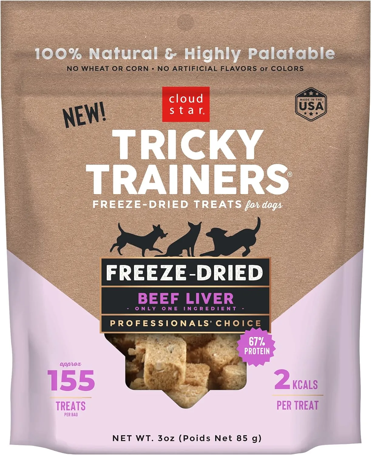 Tricky Trainers Freeze-Dried Dog Treats with Beef Liver - 3oz & 6oz