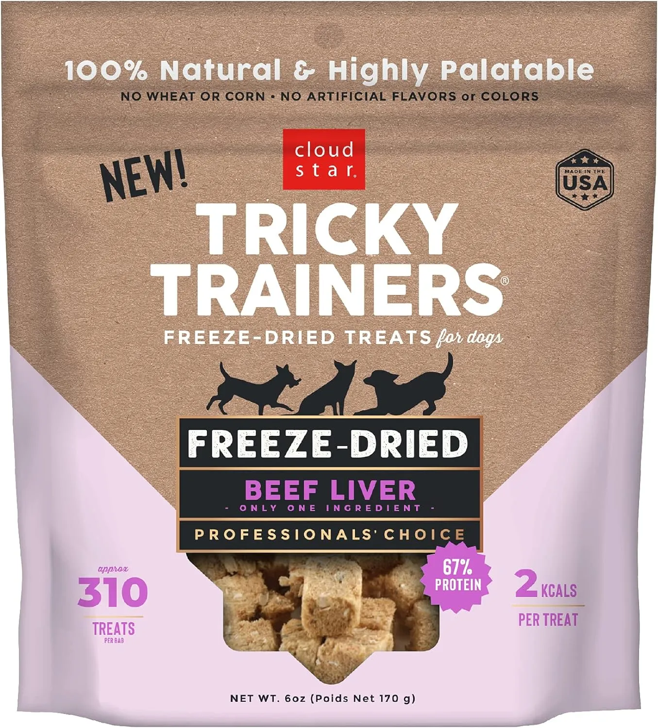 Tricky Trainers Freeze-Dried Dog Treats with Beef Liver - 3oz & 6oz