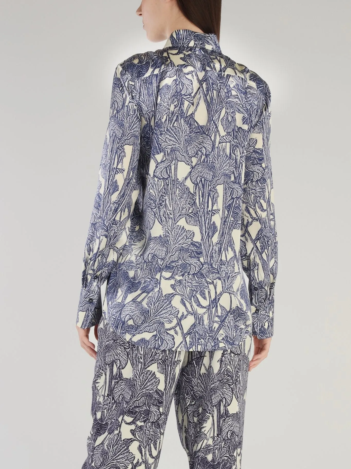 Tropical Print Silk Shirt