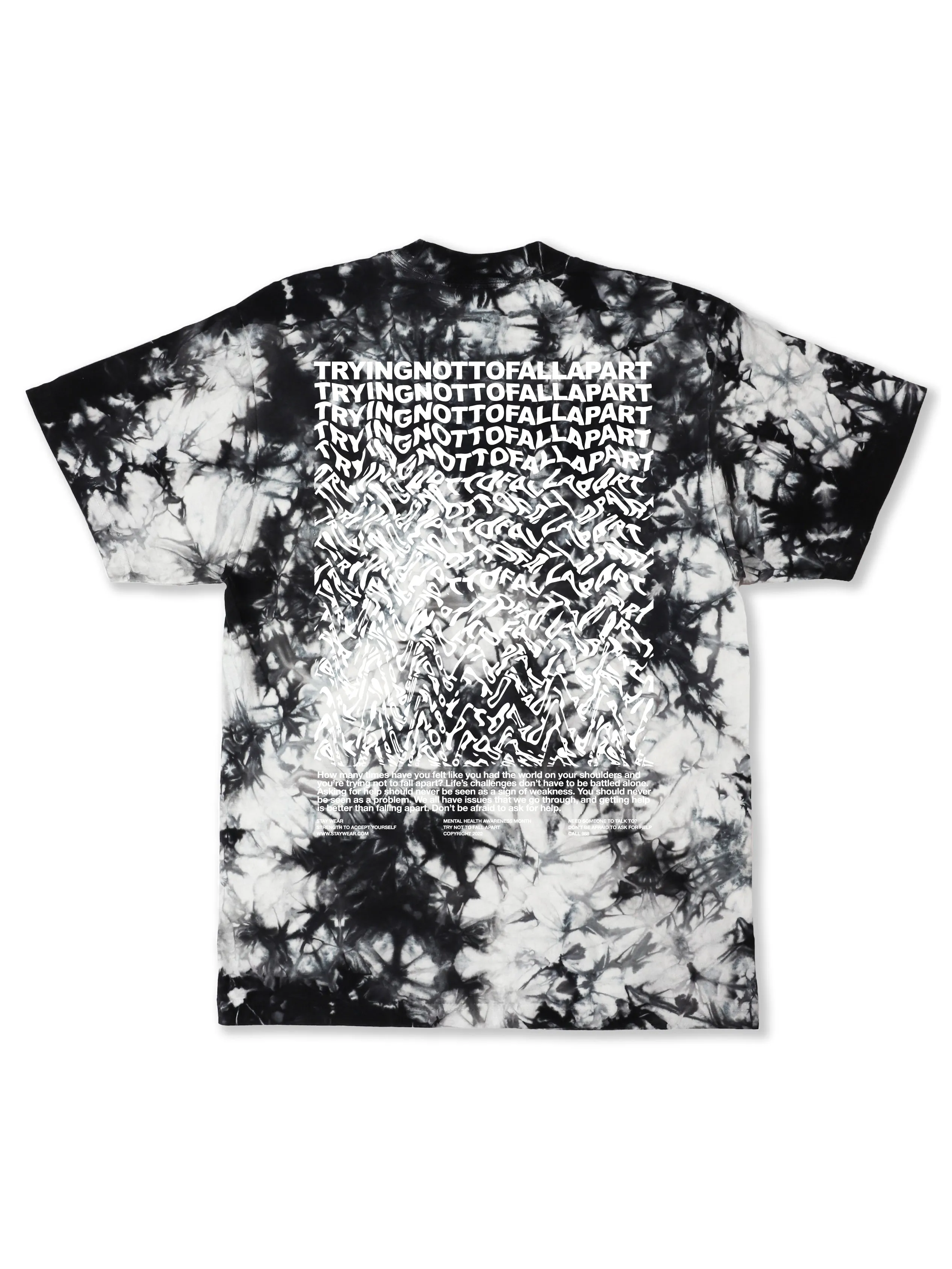 Trying Tie-Dye Oversized Tee - Black & White