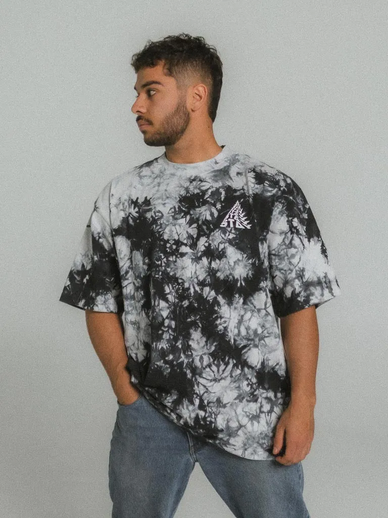 Trying Tie-Dye Oversized Tee - Black & White