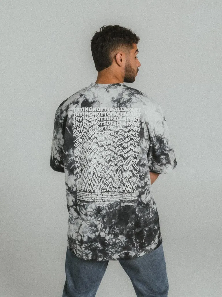 Trying Tie-Dye Oversized Tee - Black & White