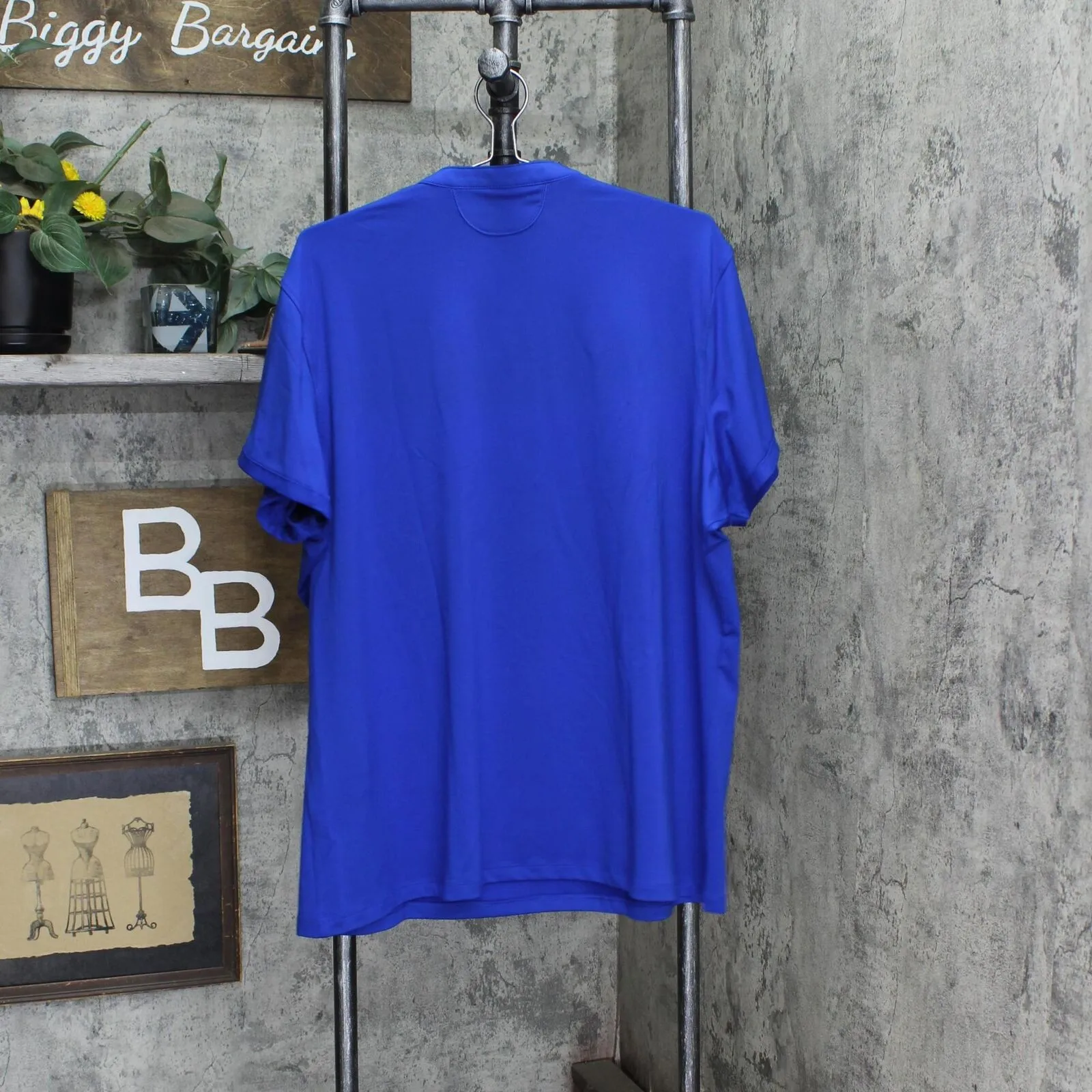 Under Armour Mens Heat Gear Loose Knit Short Sleeve Henley Shirt Royal Blue 3XL