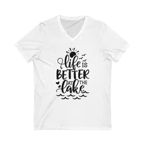 Unisex Jersey Short Sleeve V-Neck Tee