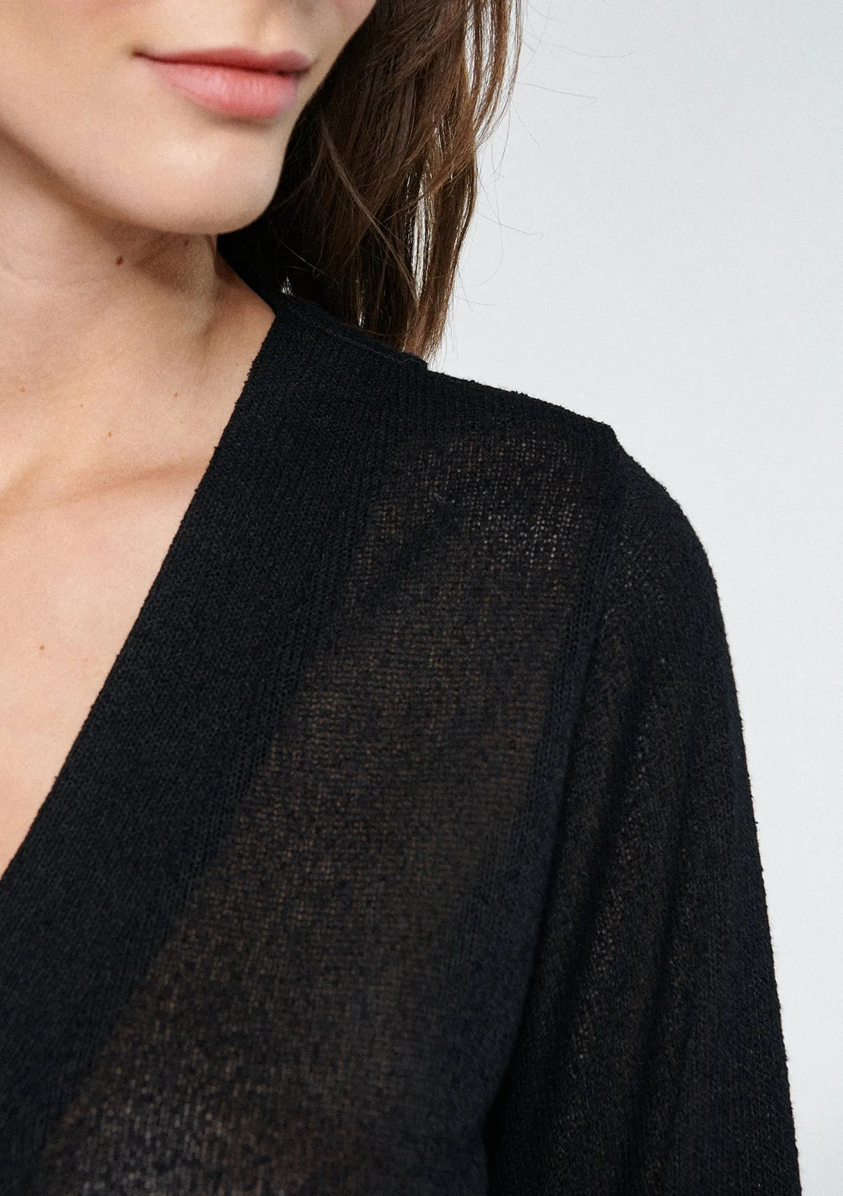 V Neck Black Top