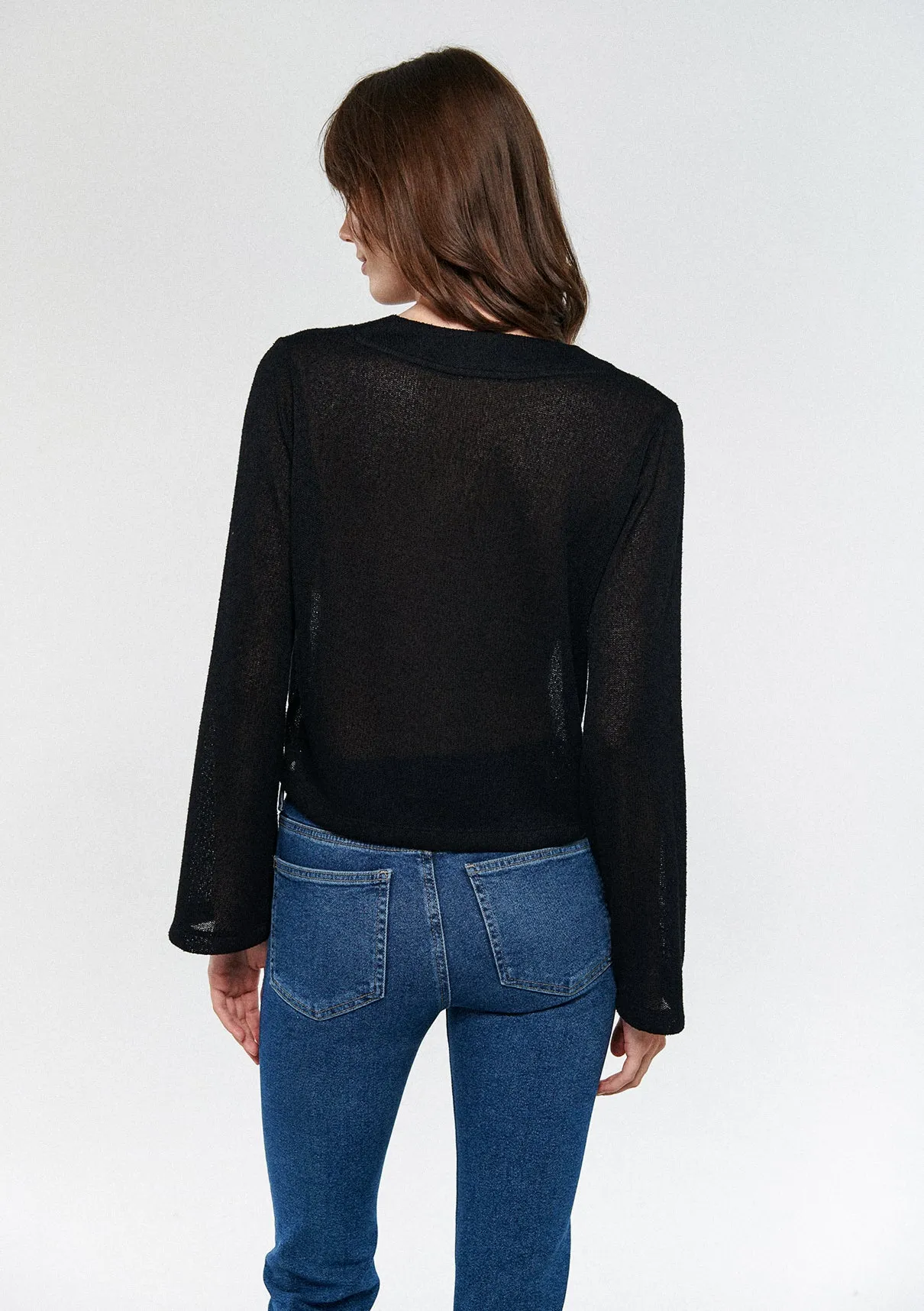 V Neck Black Top