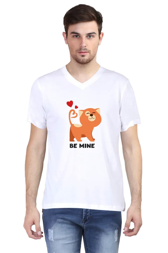 V Neck T-Shirt (Men) - Be Mine Valentine (2 Colours)