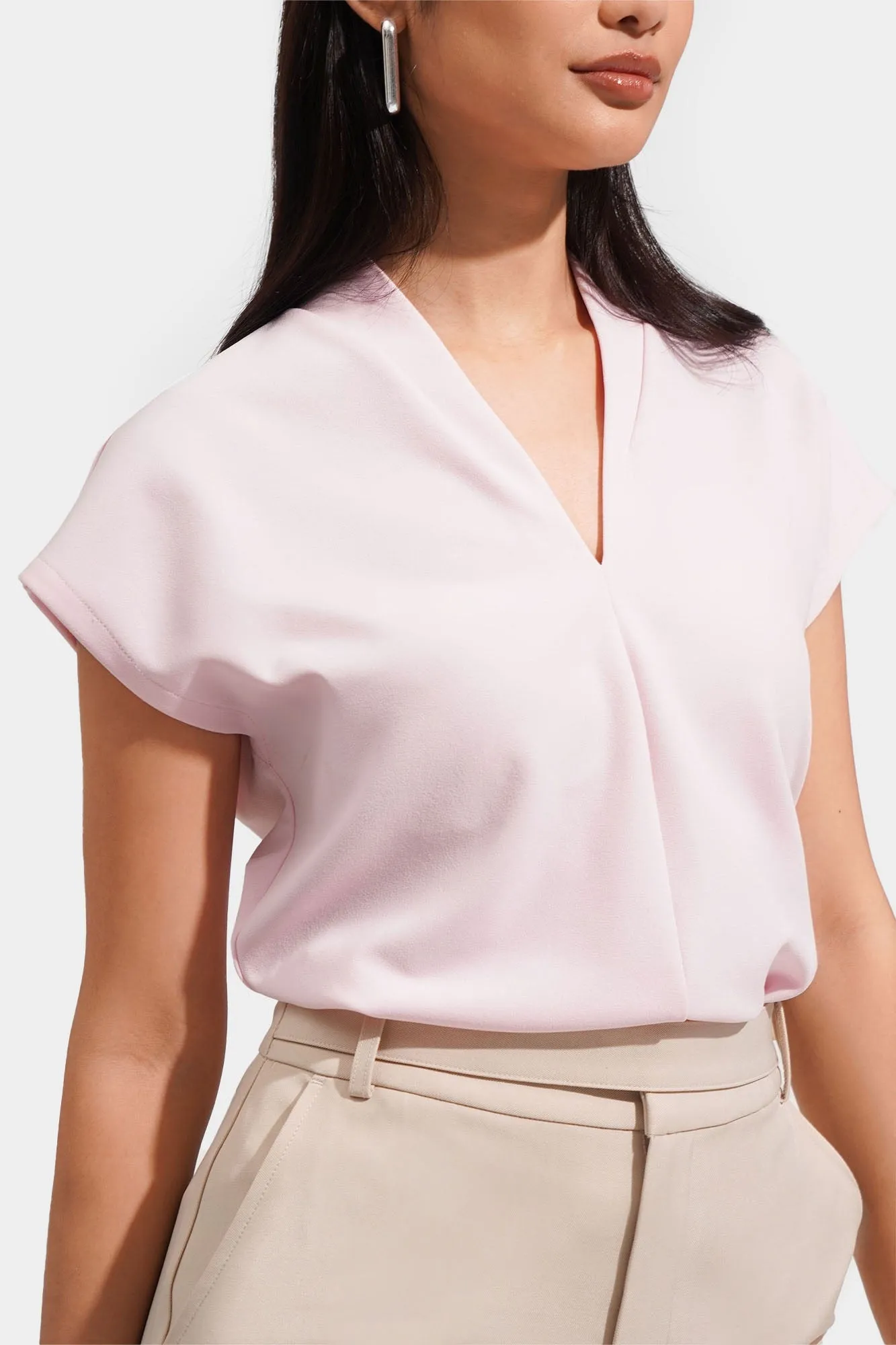 V-Neck Tee with Extended Sleeves