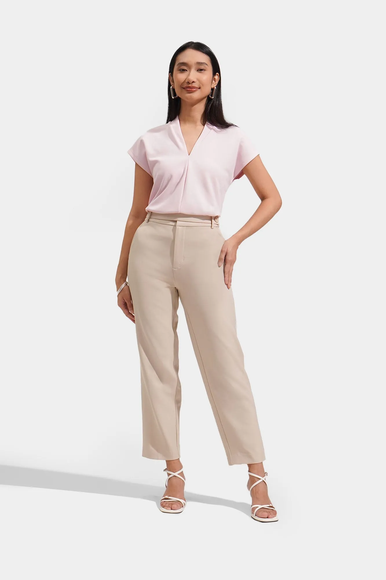 V-Neck Tee with Extended Sleeves