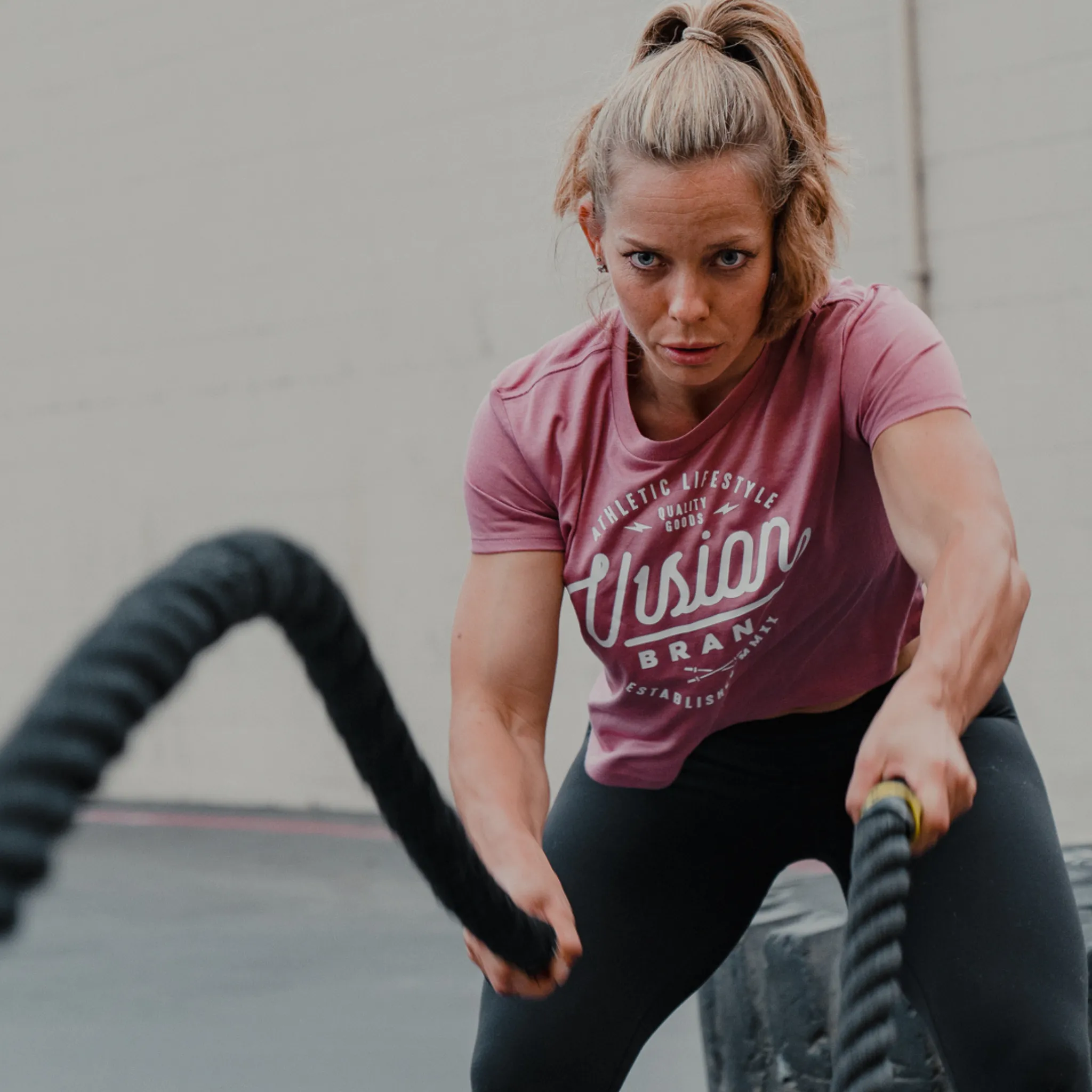 V1SION Barbell Logo Crop Top