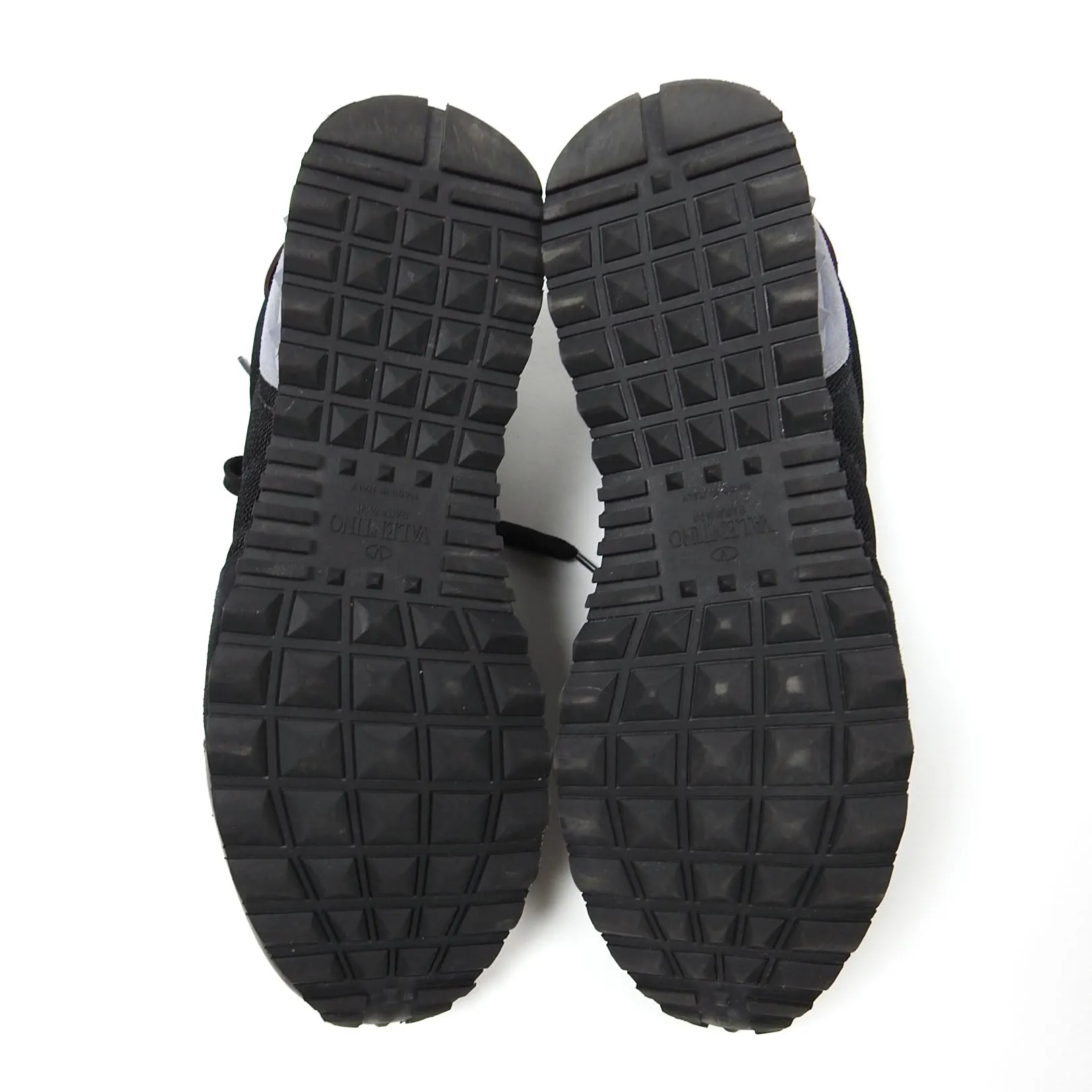 Valentino Black/Grey Stud Heel Sneakers Size 41.5