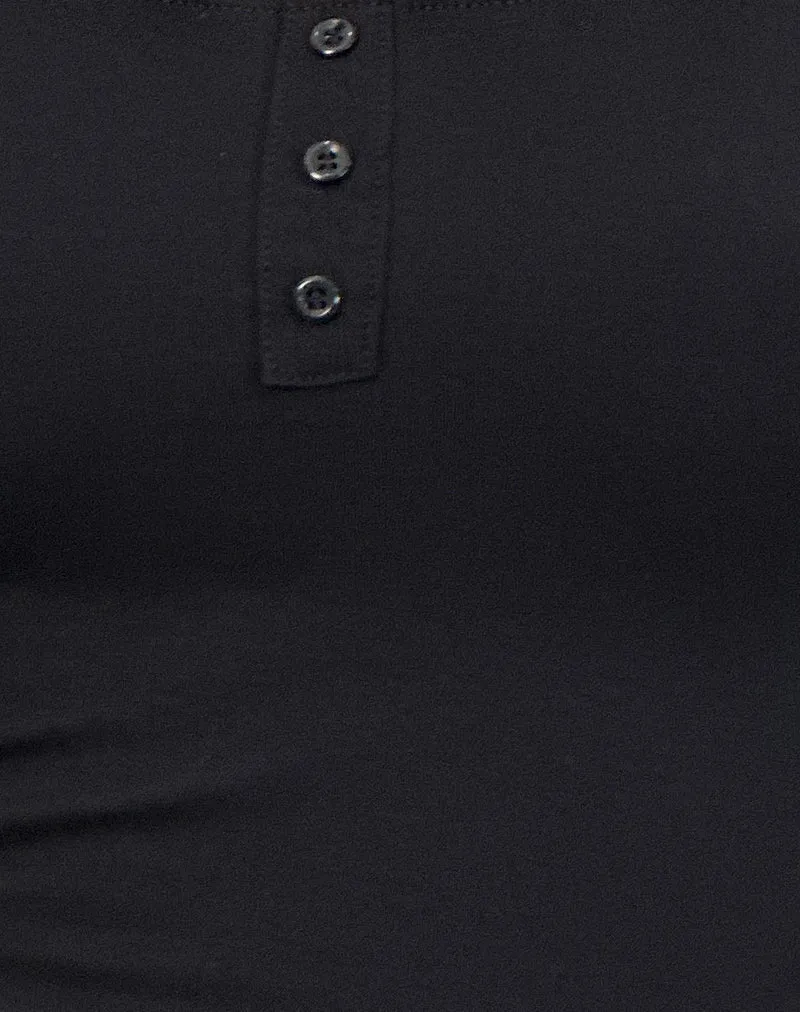 Vibian Short Sleeve Top in Black