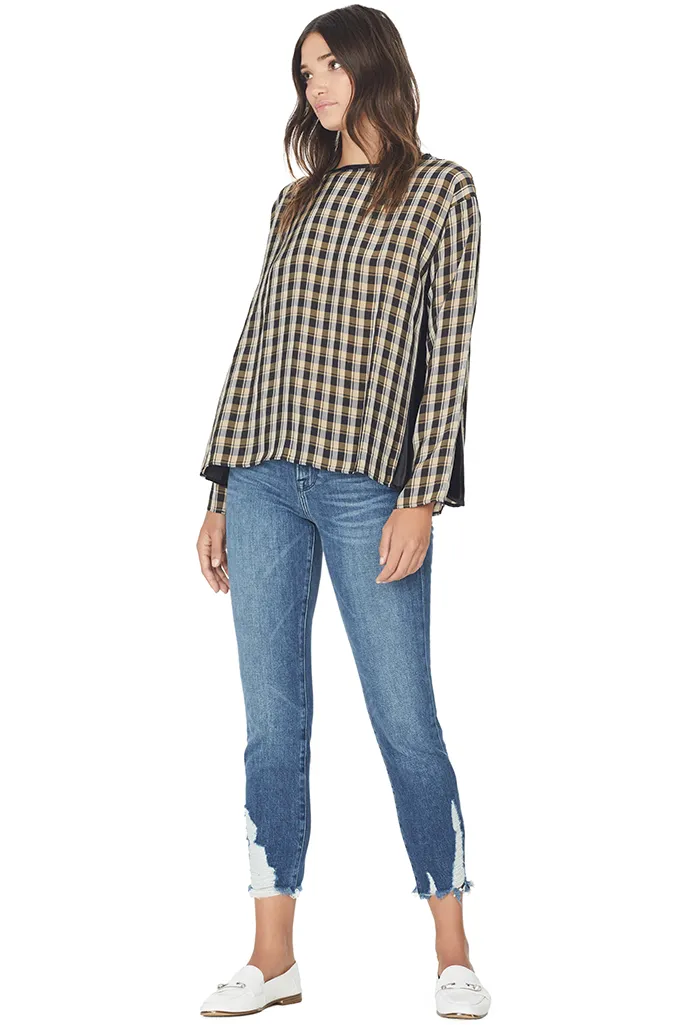 Viscose Tartan Roundneck Top