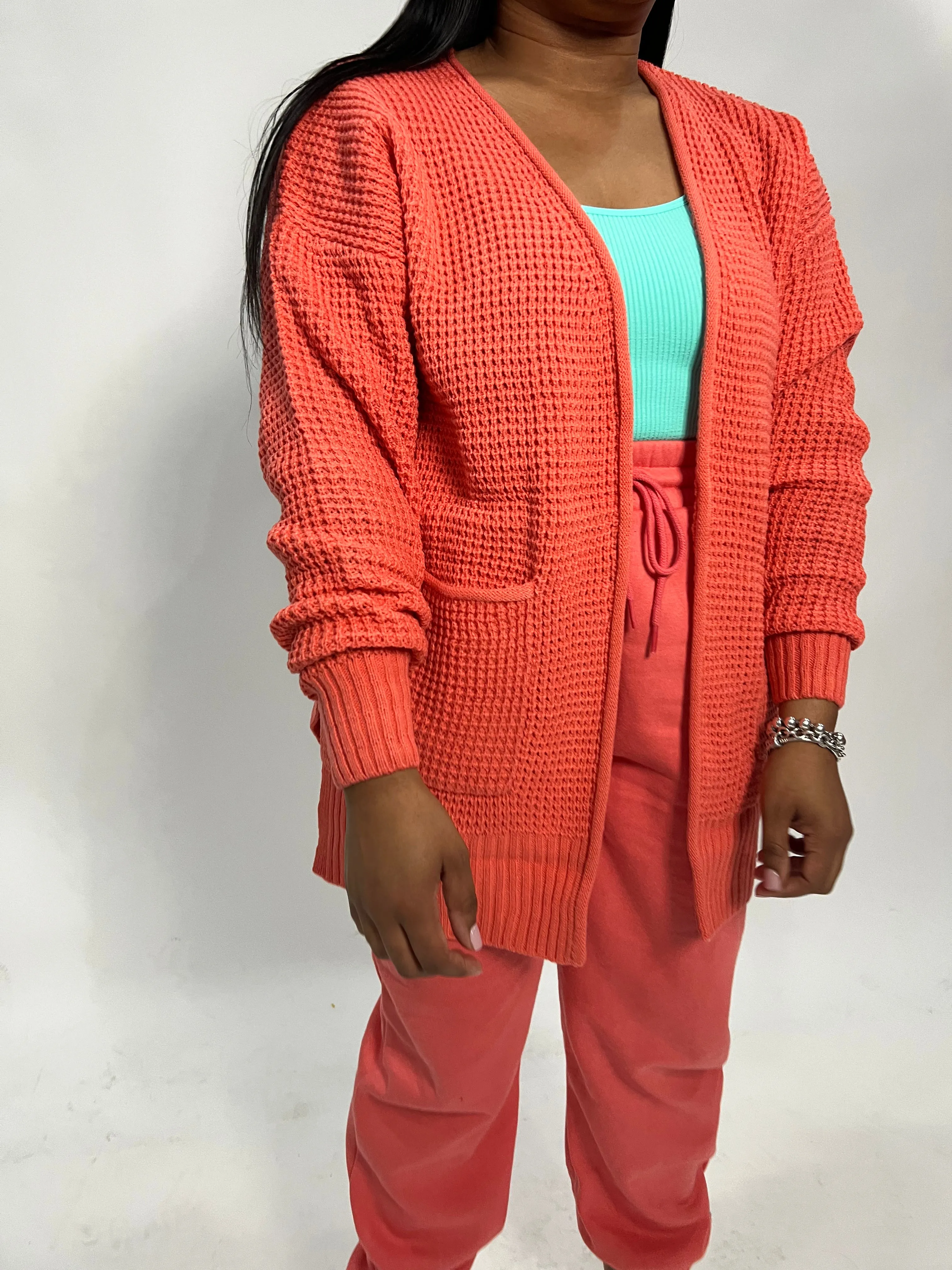 Waffle Knit Cardigan