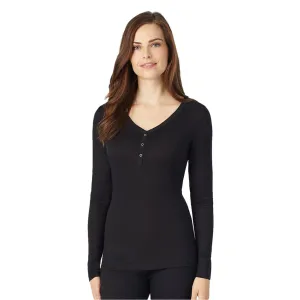 Warm Essentials by Cuddl Duds Women's Long Sleeve Smooth Stretch V-Neck Shirt