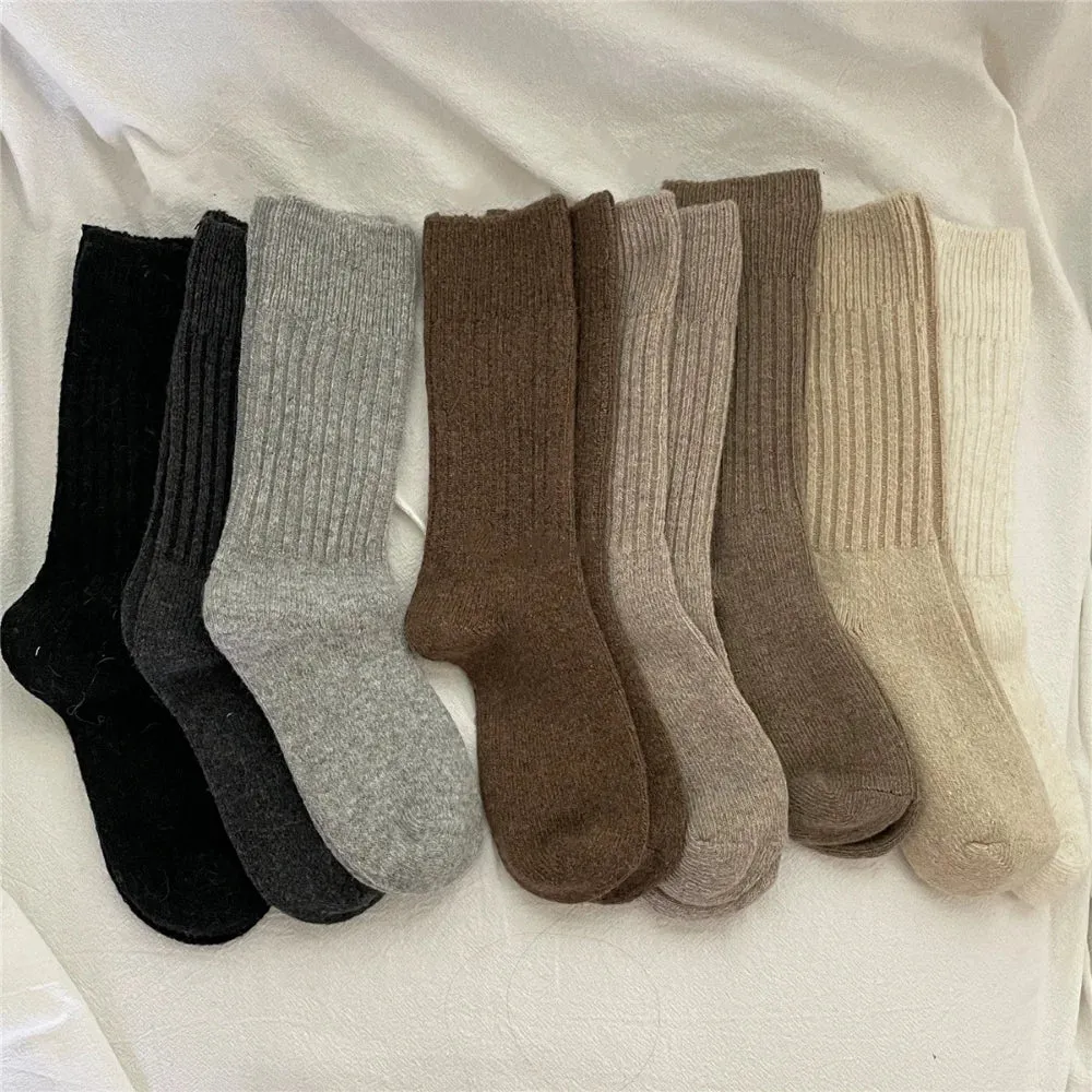 Warm Wool Cashmere Thermal Long Socks for Women - Autumn Winter Homewear