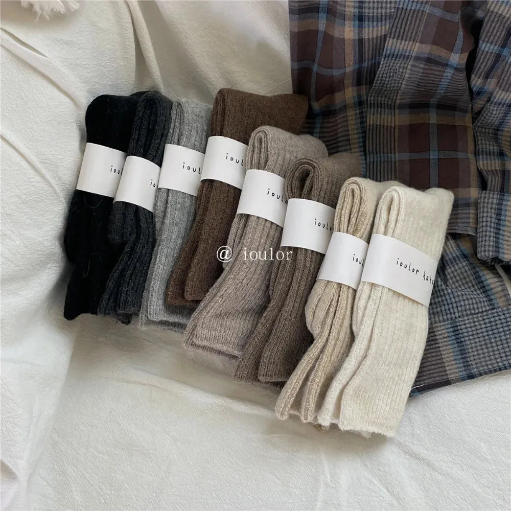 Warm Wool Cashmere Thermal Long Socks for Women - Autumn Winter Homewear