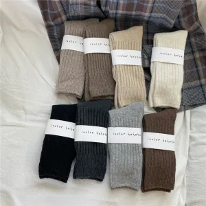Warm Wool Cashmere Thermal Long Socks for Women - Autumn Winter Homewear